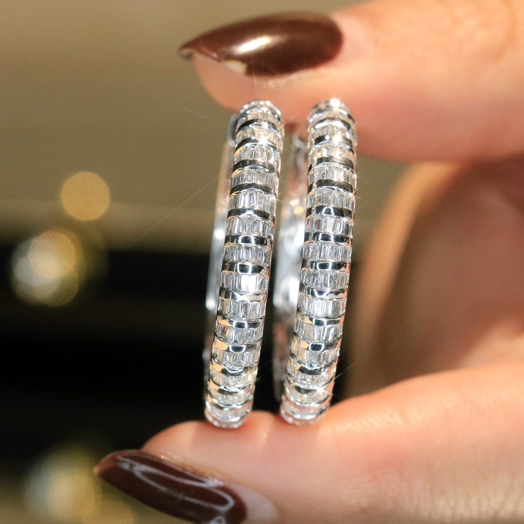 14k Gold 0.48 Ct Natural H Diamond Earrings - 4