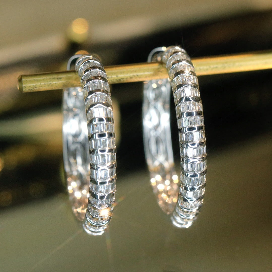 14k Gold 0.48 Ct Natural H Diamond Earrings - 7