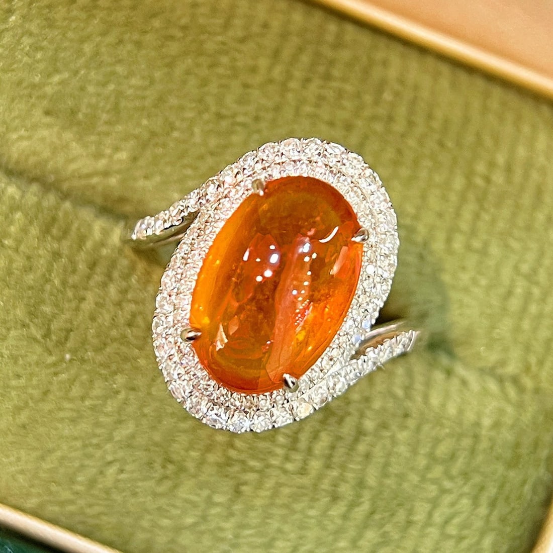 14k Gold 6.85 Ctw Natural Spessartine & Diamond Ring - 5