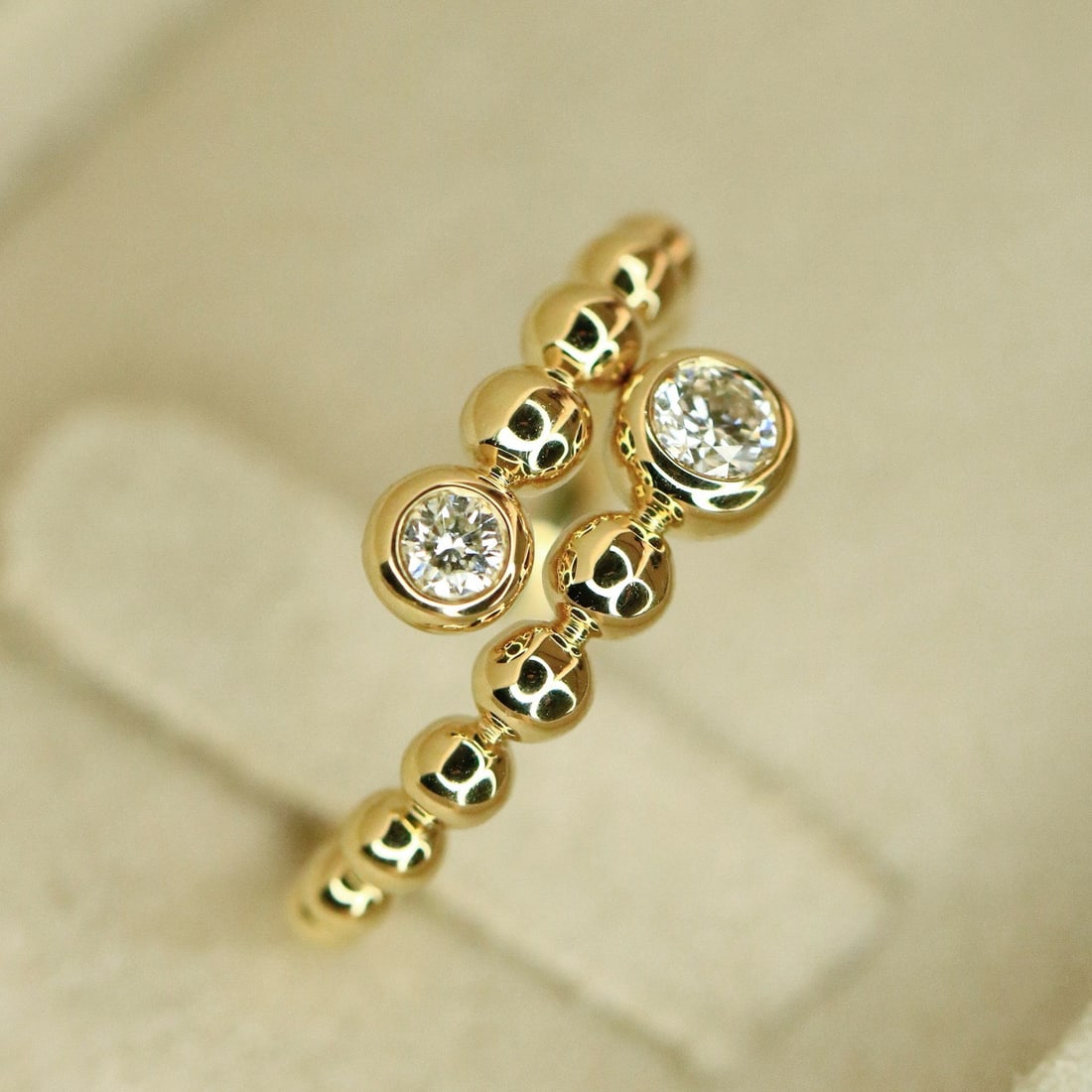 14k Gold 0.23 Ct Natural H Diamond Ring - 5