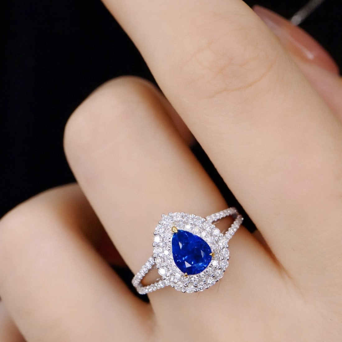14k Gold 1.55 Ctw Natural Sapphire & Diamond Ring - 5