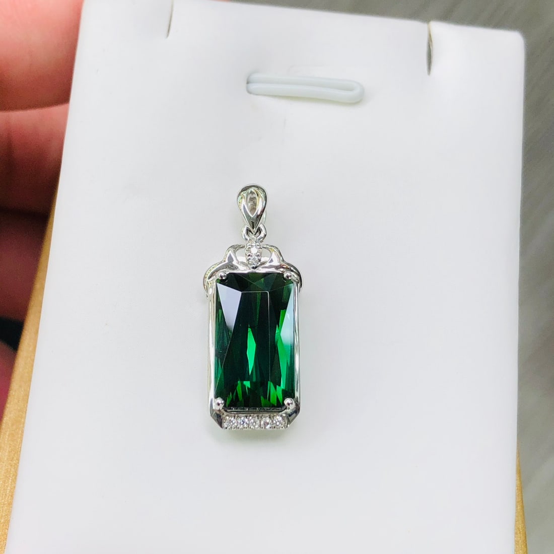 14k Gold 6.44 Ctw Natural Tourmaline & Diamond Pendant( Without Chain ) - 5