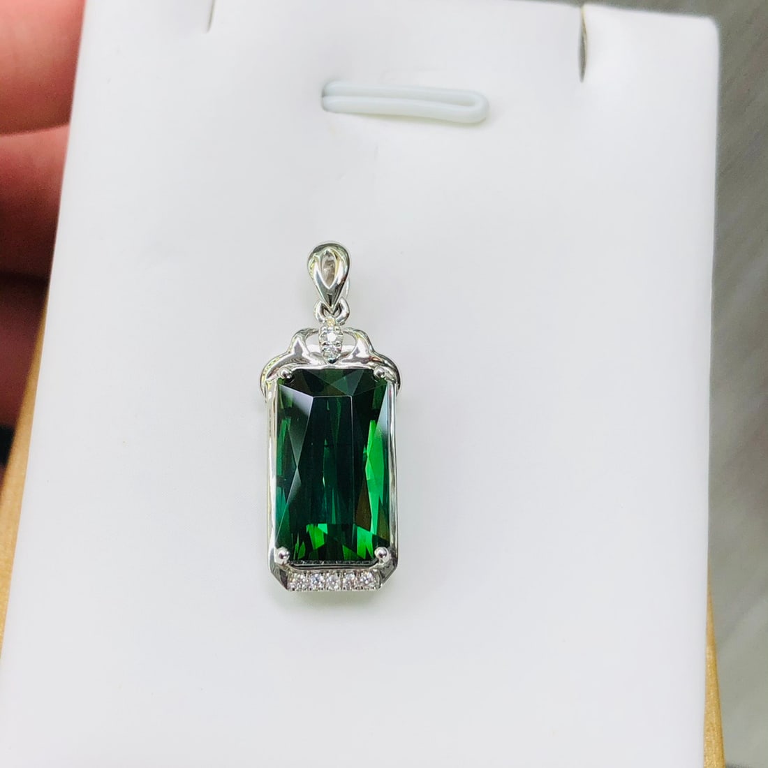 14k Gold 6.44 Ctw Natural Tourmaline & Diamond Pendant( Without Chain ) - 6