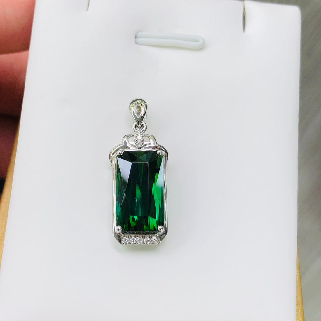 14k Gold 6.44 Ctw Natural Tourmaline & Diamond Pendant( Without Chain ) - 7