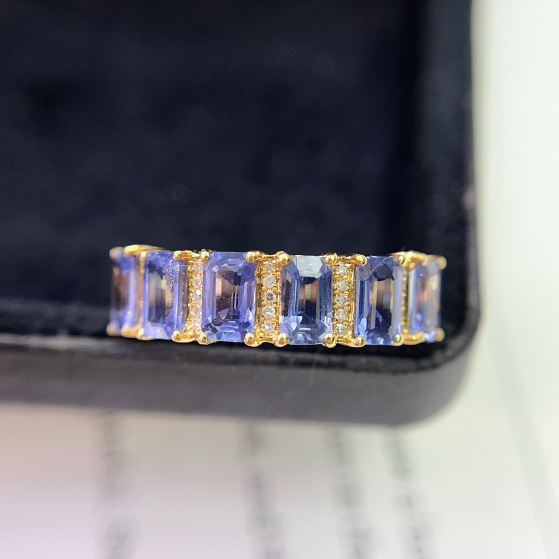 14k Gold 2.50 Ct Natural Sapphire & Diamond Ring - 3