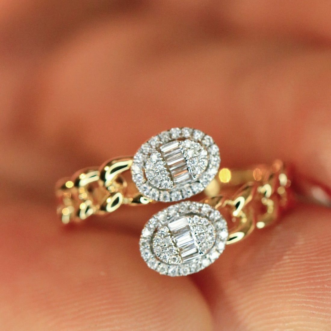 14k Gold 0.21 Ct Natural H Diamond Ring - 4