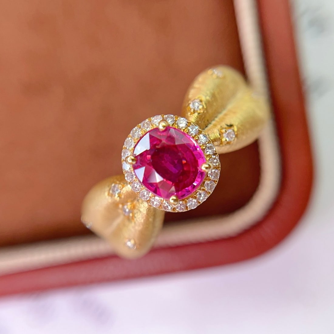 14k Gold 1.15 Ct Natural Ruby & Diamond Ring - 2