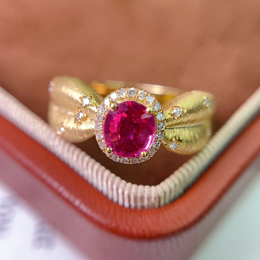 14k Gold 1.15 Ct Natural Ruby & Diamond Ring - 4