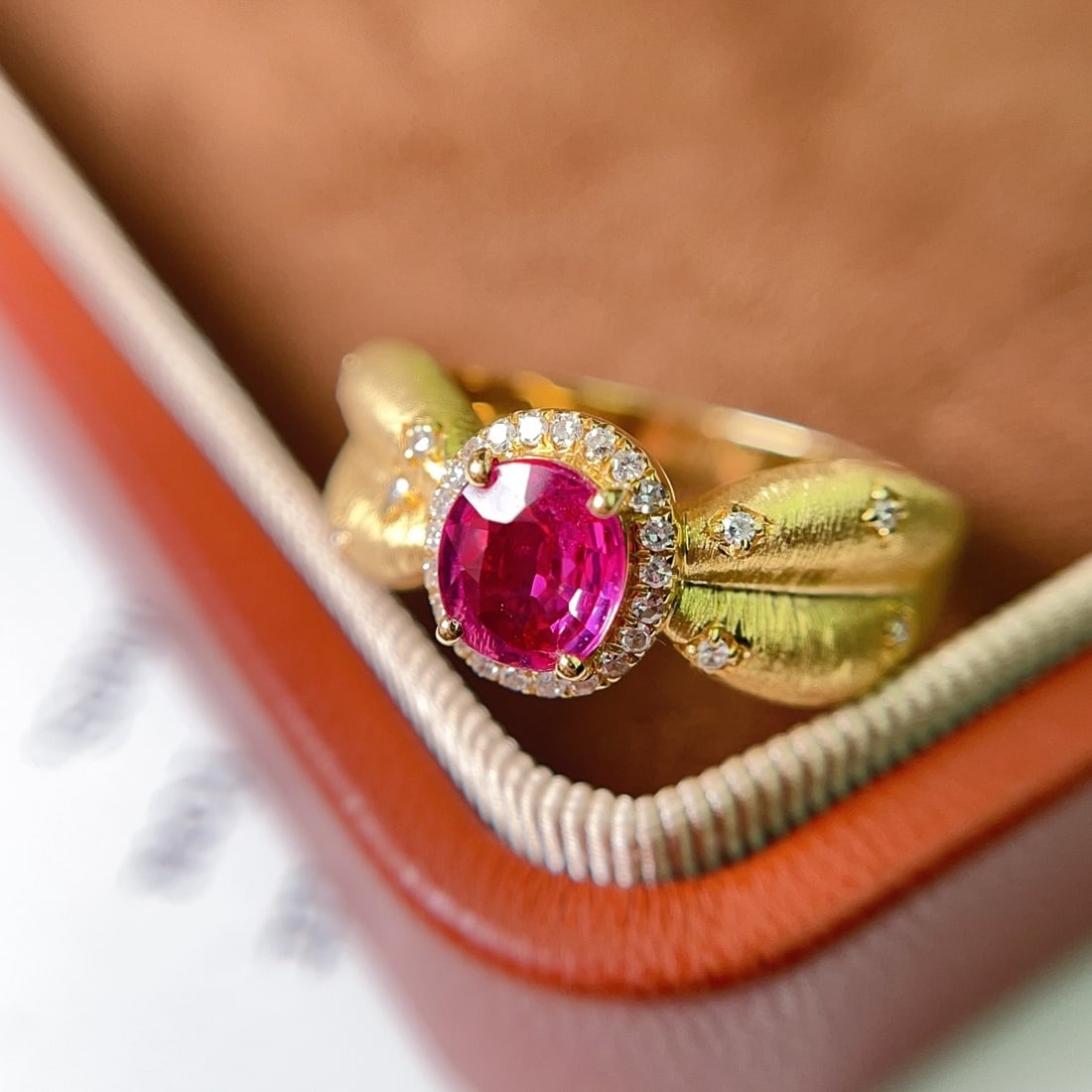 14k Gold 1.15 Ct Natural Ruby & Diamond Ring - 5