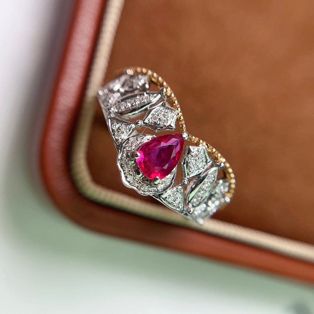 14k Gold 1.00 Ct Natural Ruby & Diamond Ring - 3