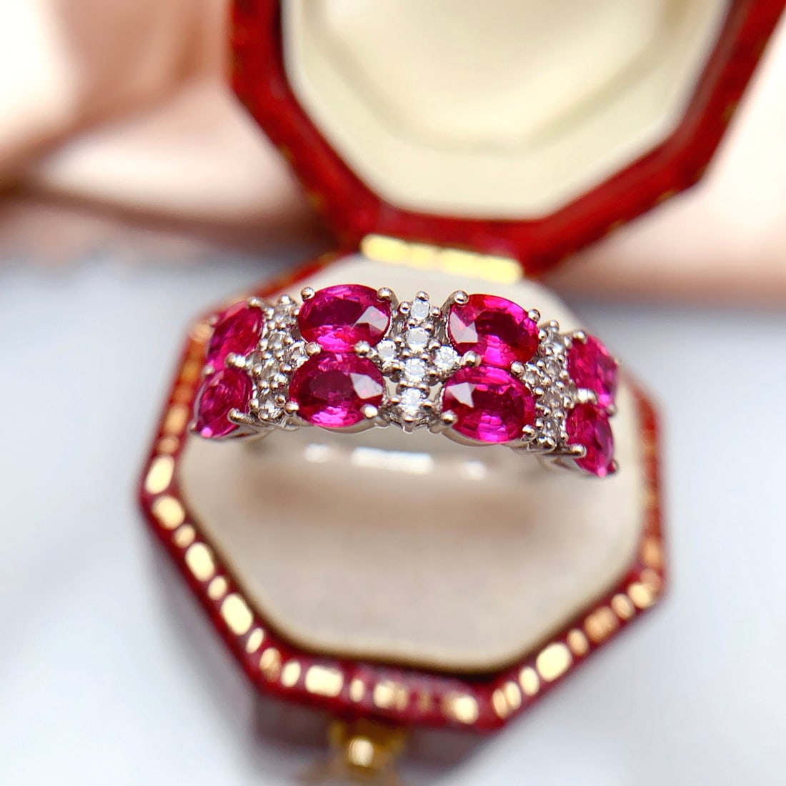 14k Gold 2.50 Ct Natural Ruby & Sapphire Ring - 2
