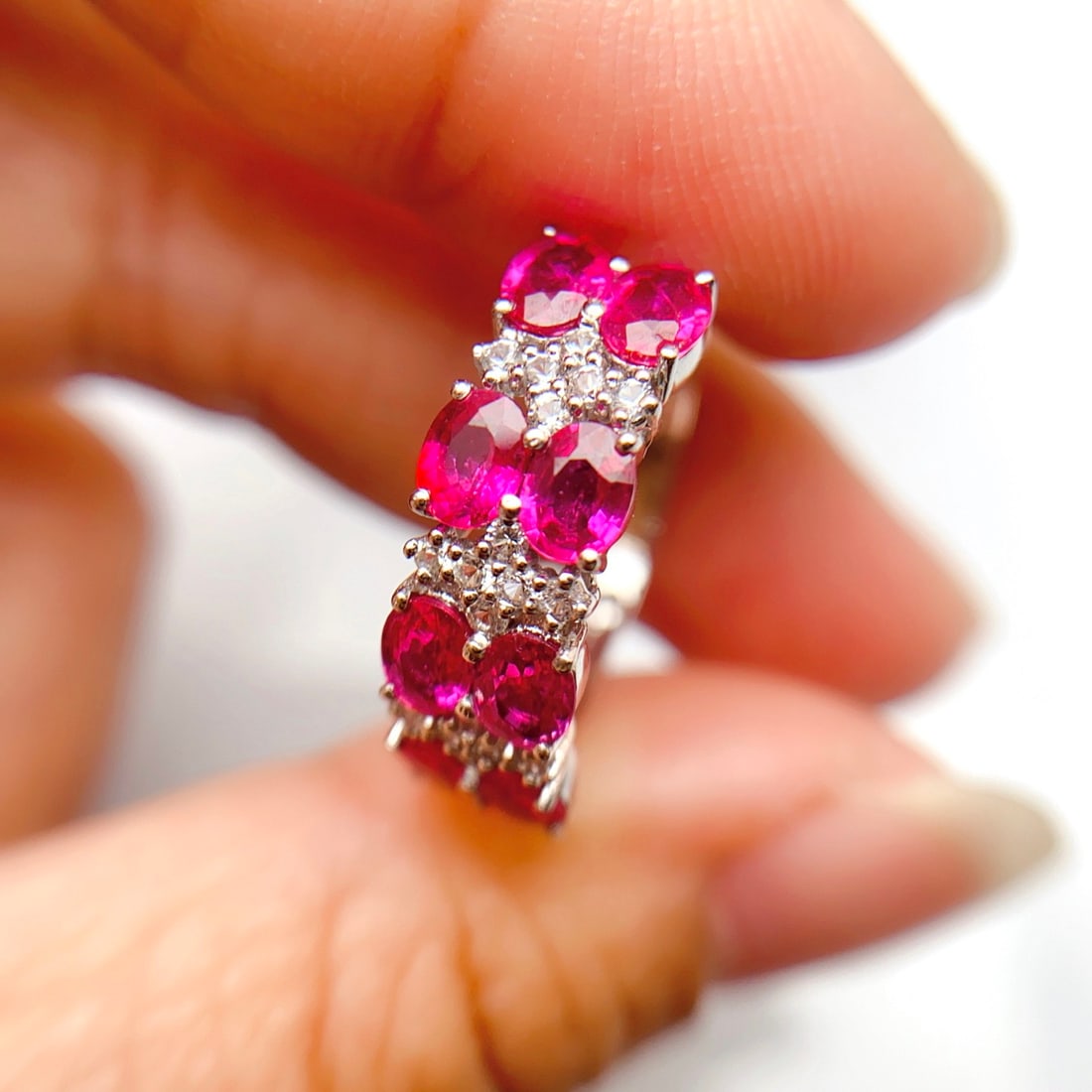 14k Gold 2.50 Ct Natural Ruby & Sapphire Ring - 3