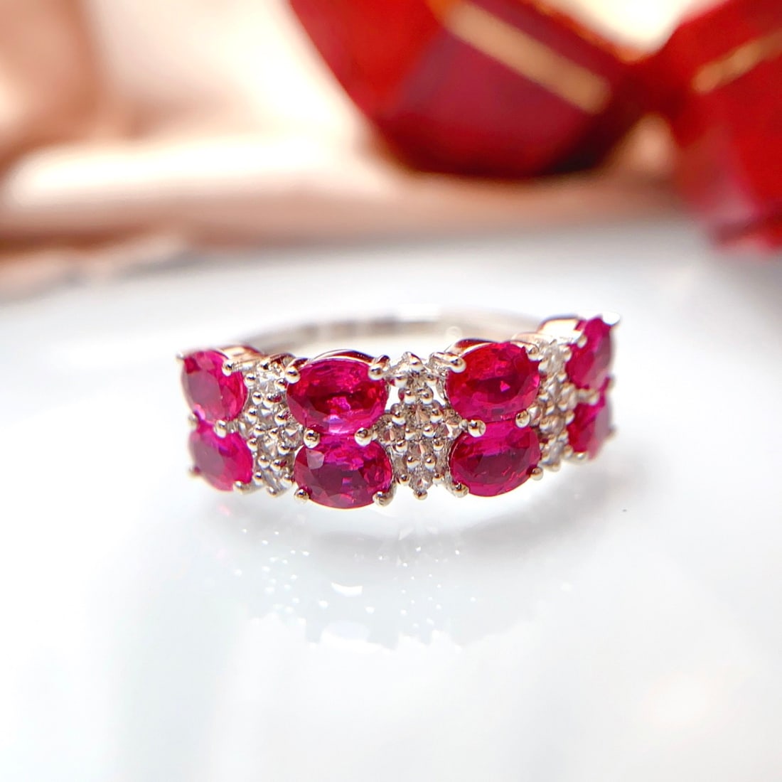 14k Gold 2.50 Ct Natural Ruby & Sapphire Ring - 5