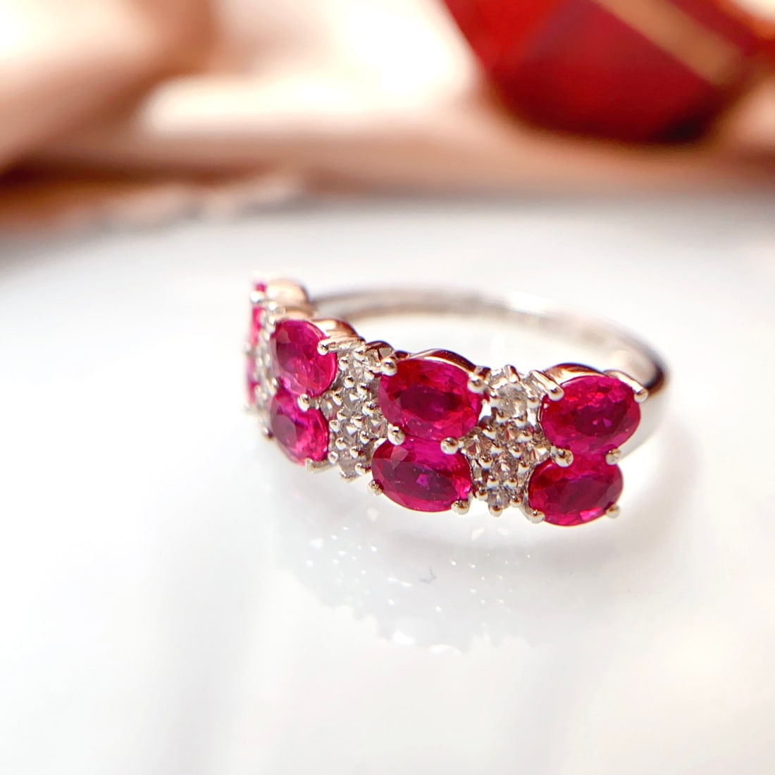 14k Gold 2.50 Ct Natural Ruby & Sapphire Ring - 6