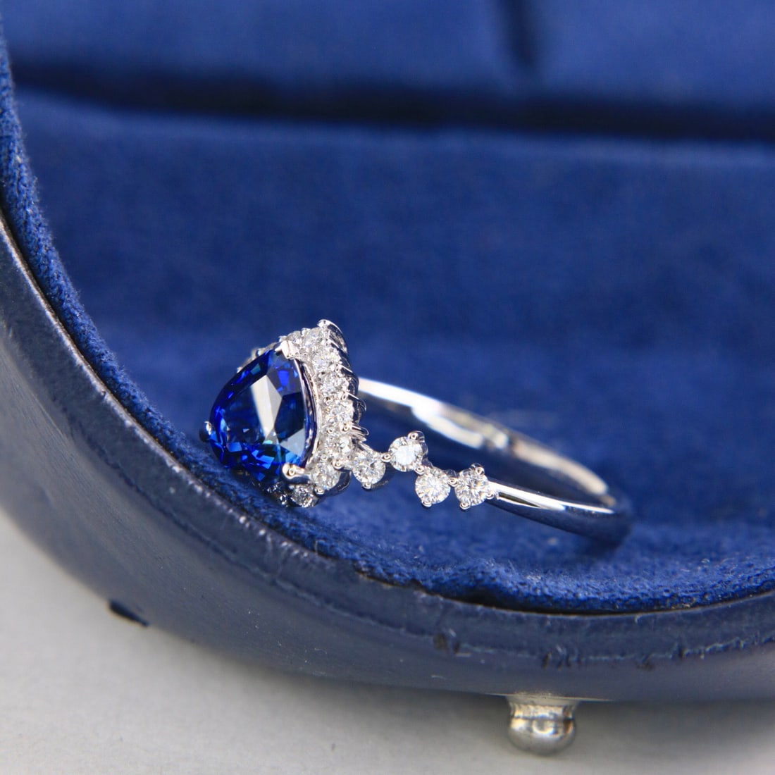 14k Gold 1.38 Ctw Natural Sapphire & Diamond Ring - 3