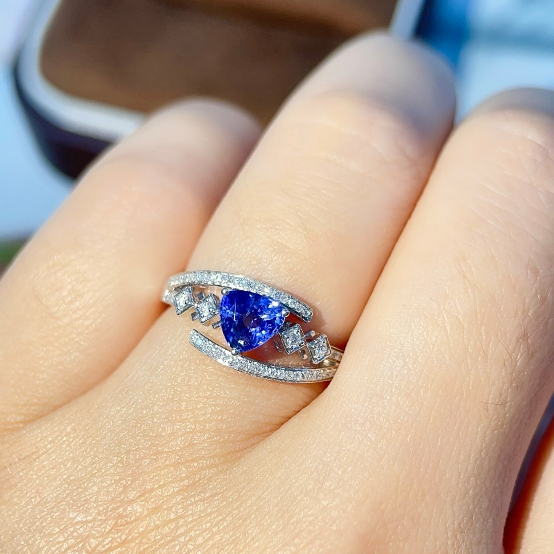 14k Gold 1.14 Ctw Natural Sapphire & Diamond Ring - 6