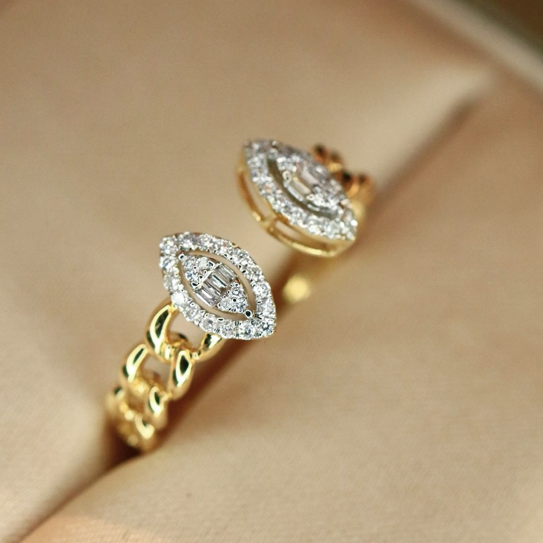 14k Gold 0.18 Ct Natural H Diamond Ring - 2