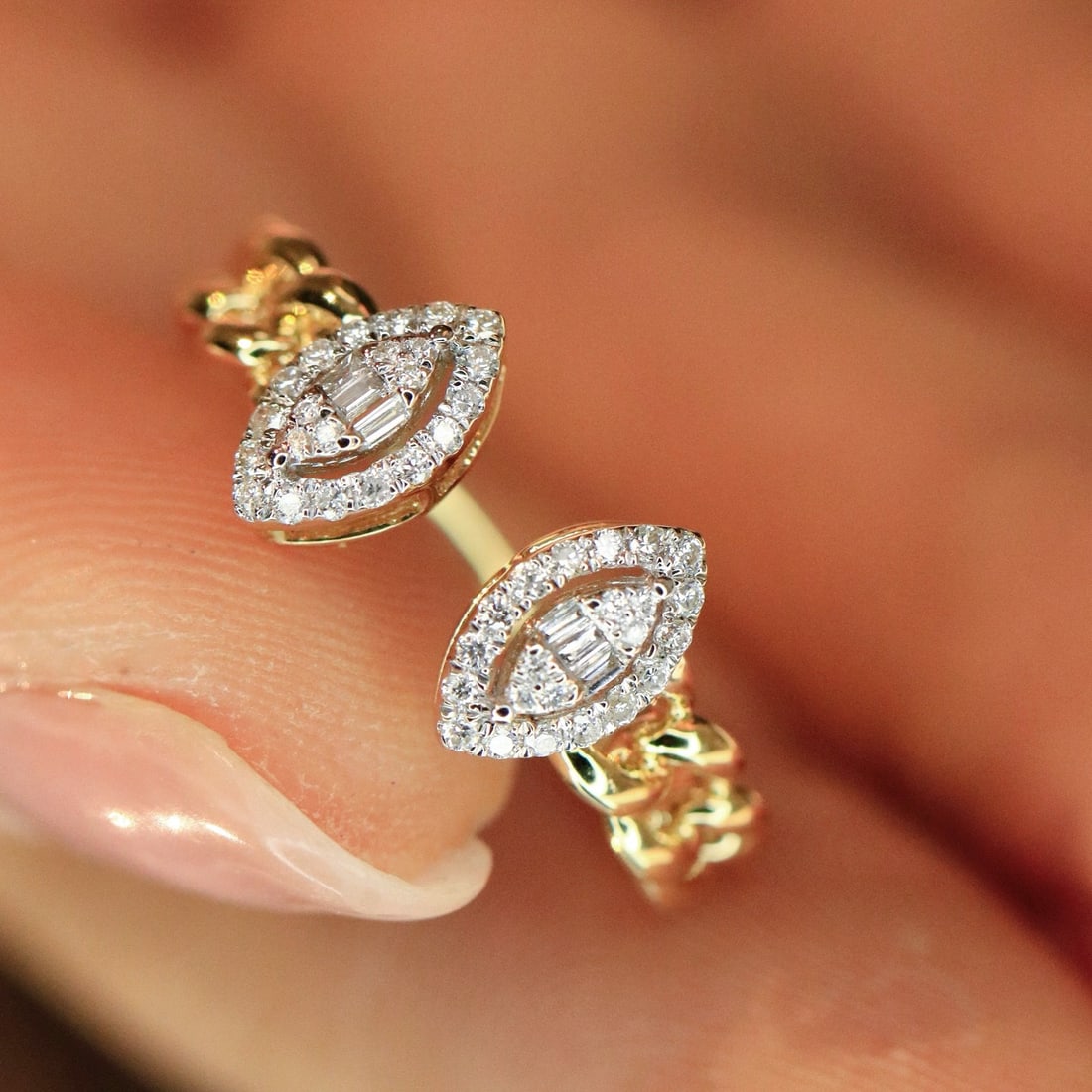 14k Gold 0.18 Ct Natural H Diamond Ring - 3