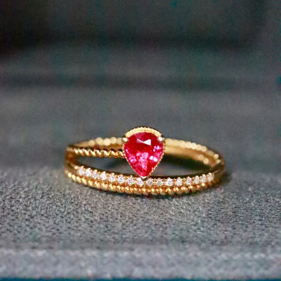 14k Gold 0.56 Ctw Natural Ruby & Diamond Ring - 3