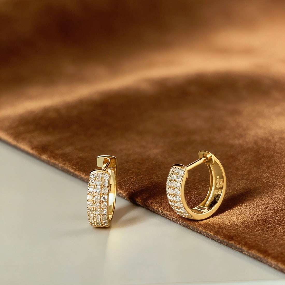 14k Gold 0.3 Ct Natural H Diamond Earrings - 2