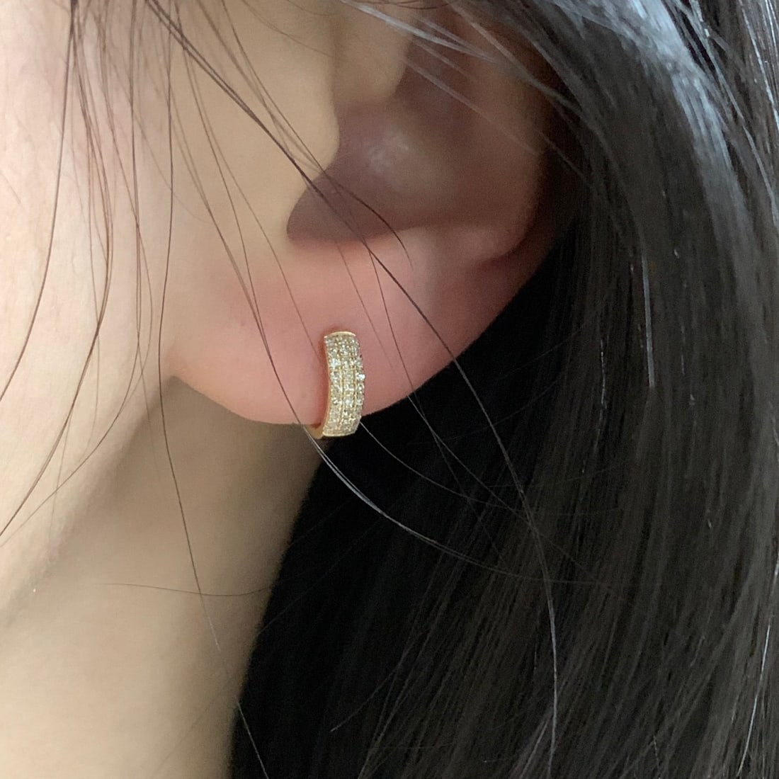 14k Gold 0.3 Ct Natural H Diamond Earrings - 3