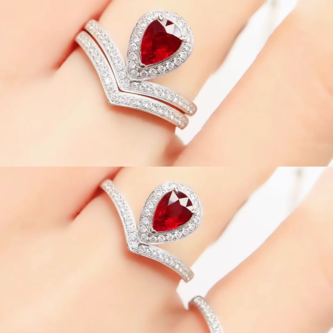 14k Gold 1.33 Ctw Vivid Red Natural Ruby & Diamond Ring - 5