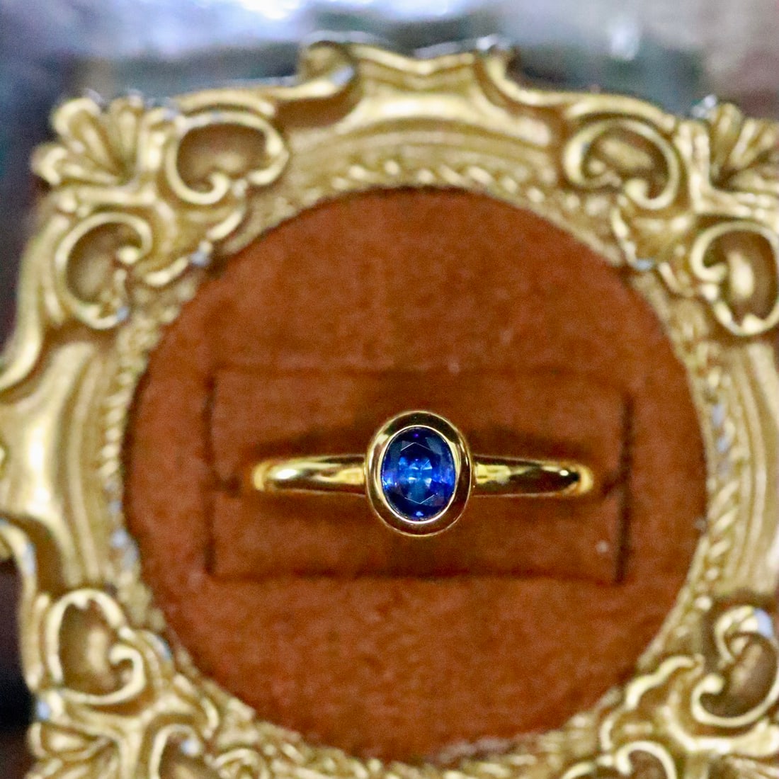 14k Gold 0.30 Ct Natural Sapphire Ring: Ref:231146187 // gold content:14k gold // ring size:7. 25us // // main gemstone:sapphire // shape:oval // carat weight:0. 30ct // color:blue // treatment:natural // Condition: New Low Estimate: