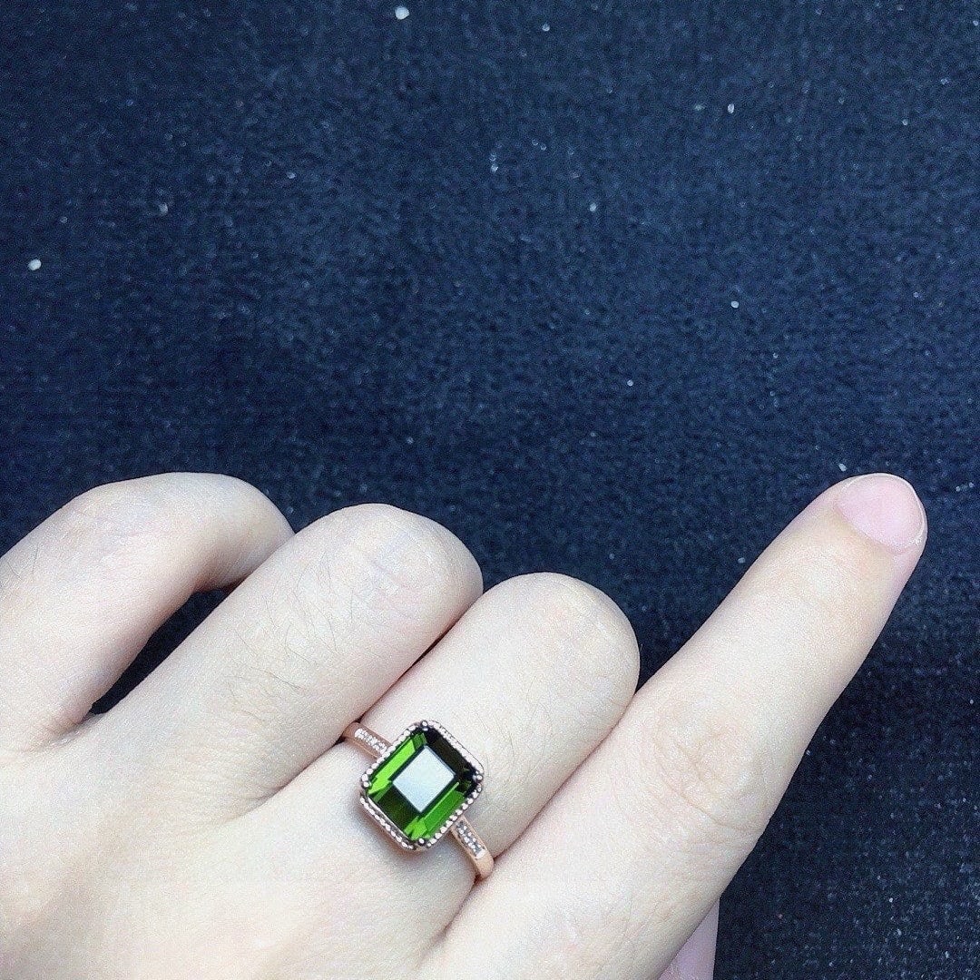 14k Gold 2.26 Ct Natural Tourmaline & Diamond Ring - 4