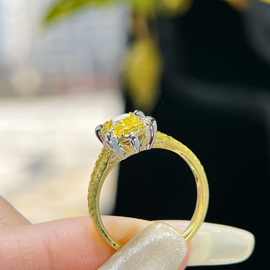 14k Gold 1.29 Ctw Natural Yellow Diamond & Yellow Diamond Ring - 2