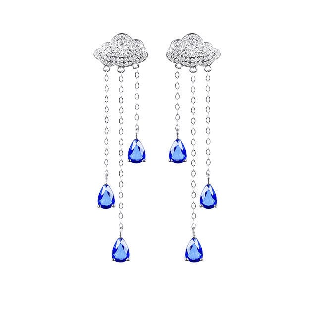 14k Gold 3.37 Ctw Natural Sapphire & Diamond Earrings - 5