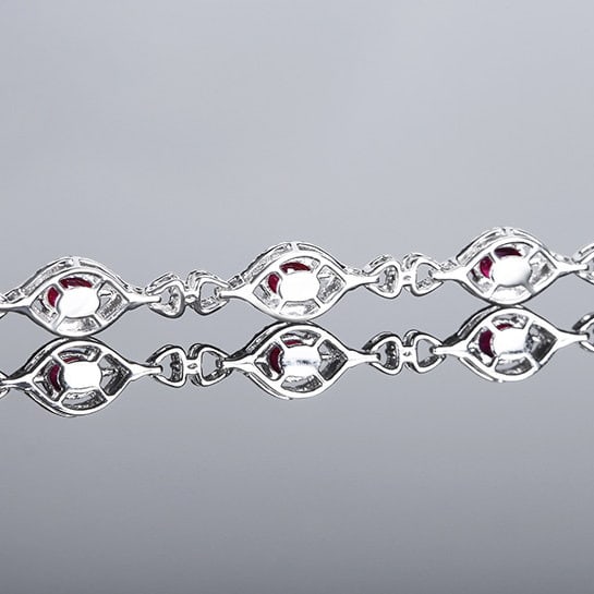 14k Gold 2.26 Ctw Natural Ruby & Diamond Bracelet - 4