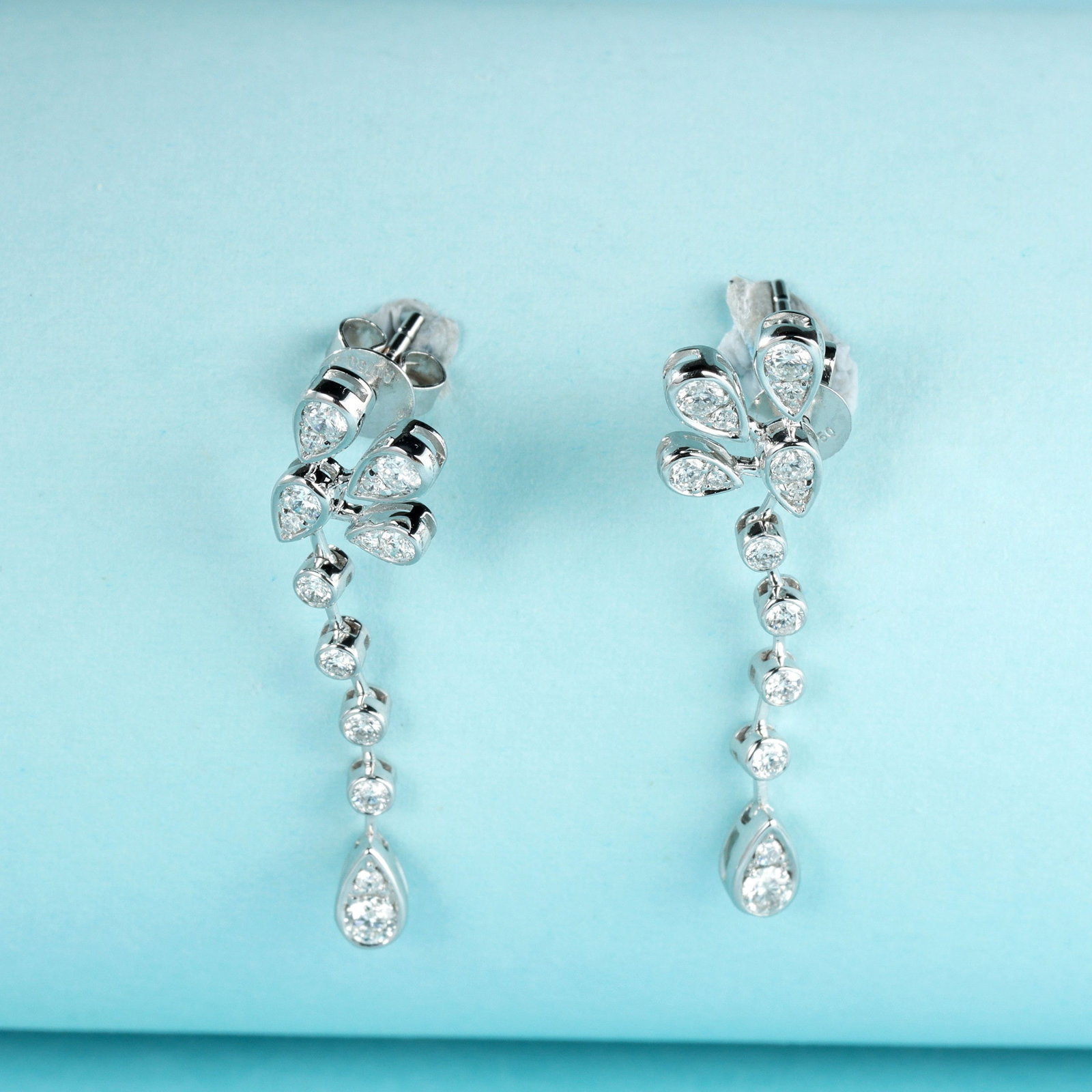 14k Gold 0.46 Ct Natural H Diamond Earrings - 3