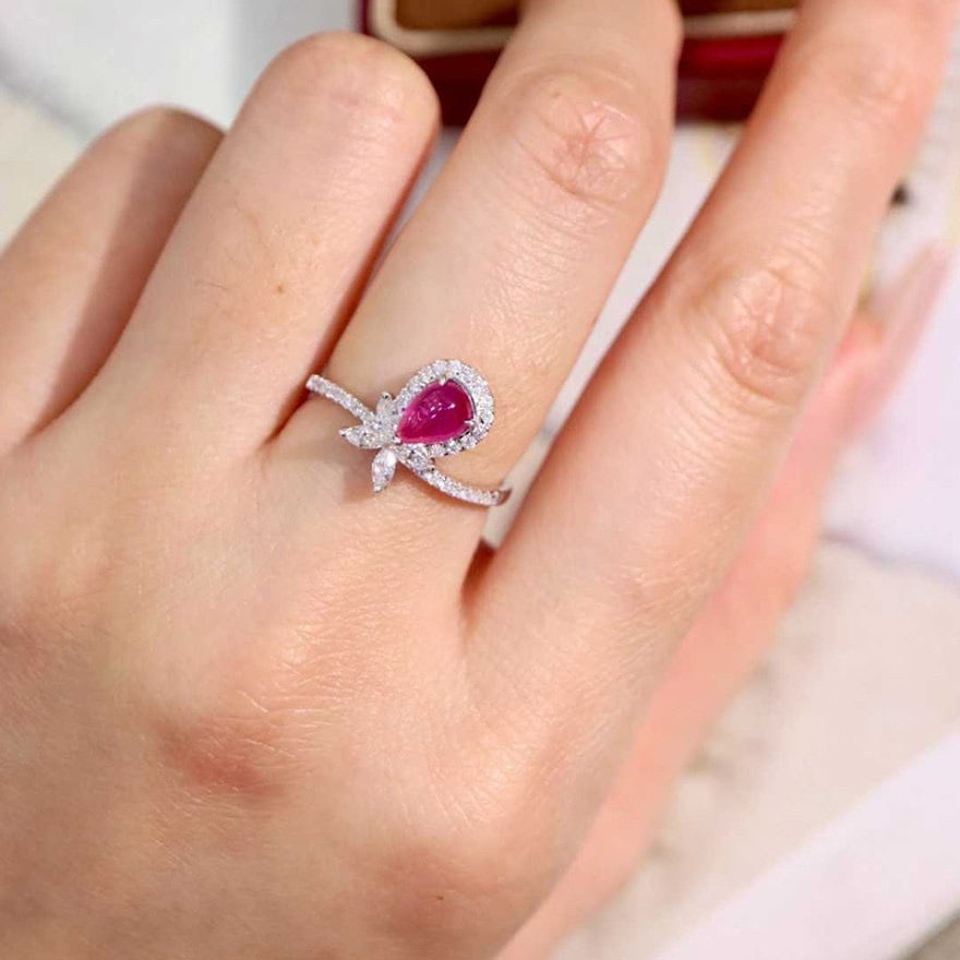 14k Gold 1.17 Ctw Natural Ruby & Diamond Ring - 4