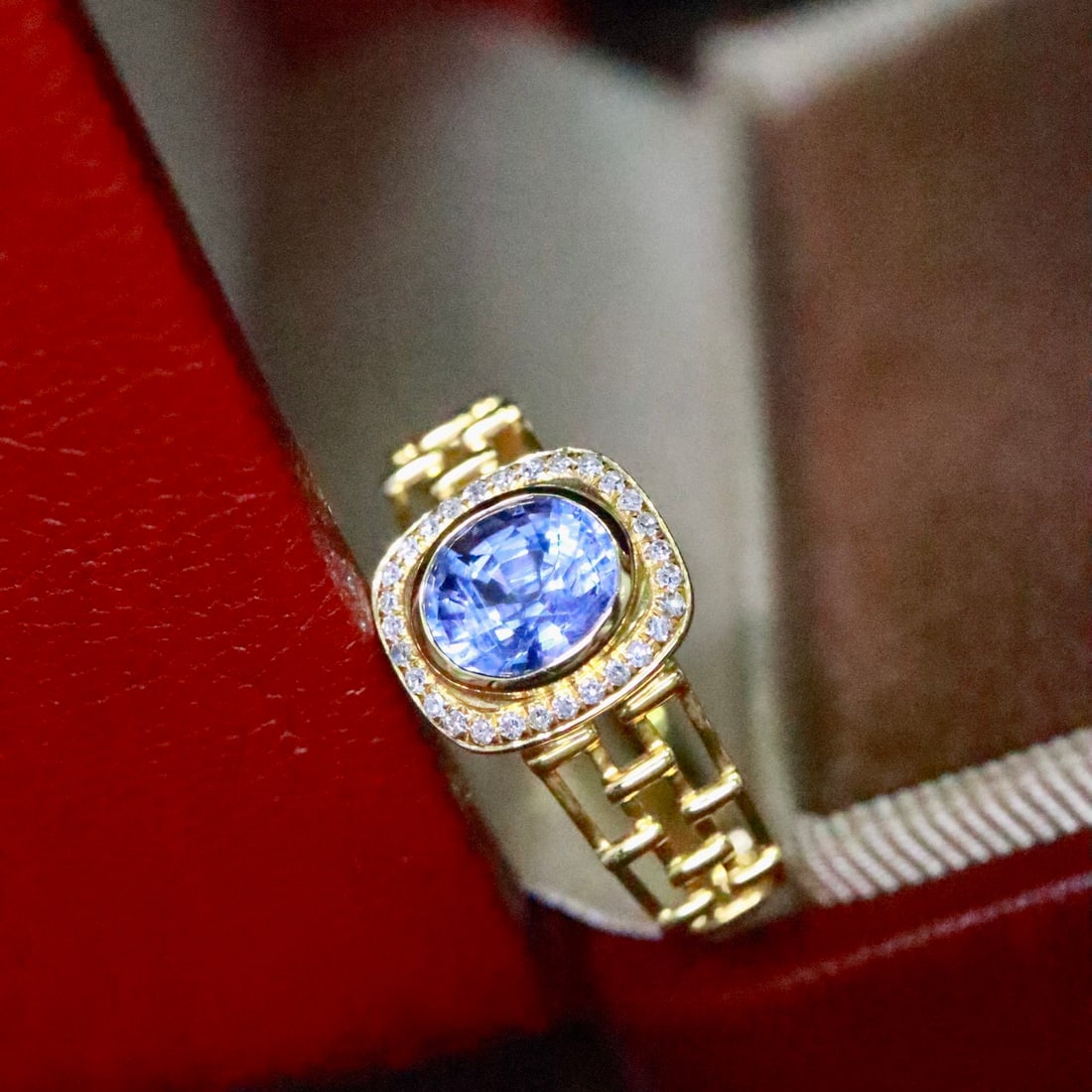 14k Gold 1.26 Ctw Natural Sapphire & Diamond Ring - 3