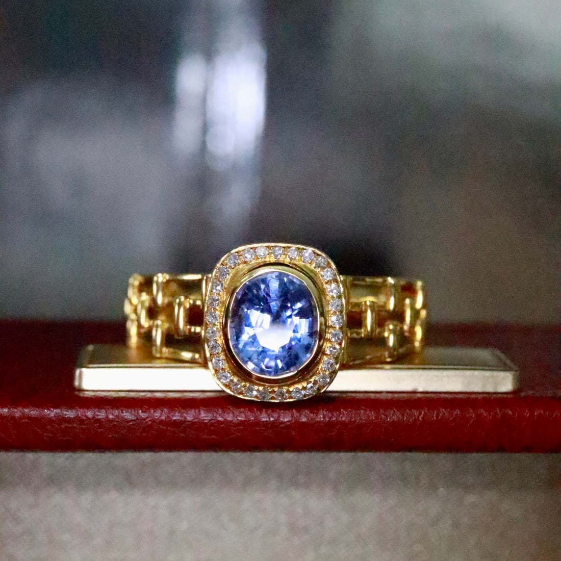 14k Gold 1.26 Ctw Natural Sapphire & Diamond Ring - 4