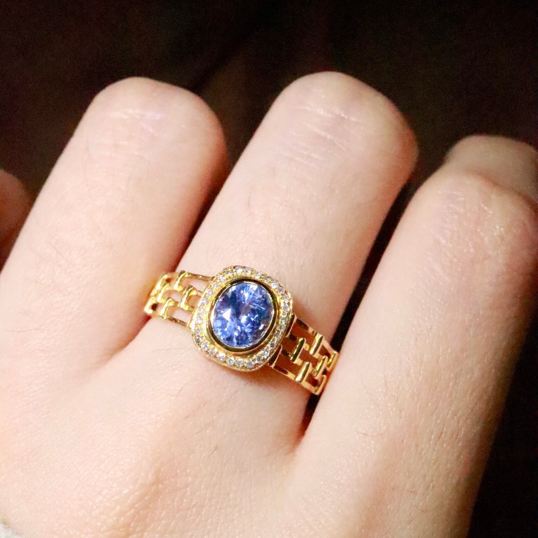 14k Gold 1.26 Ctw Natural Sapphire & Diamond Ring - 6