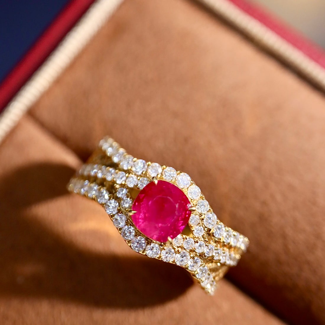 14k Gold 1.71 Ctw Natural Ruby & Diamond Ring - 5