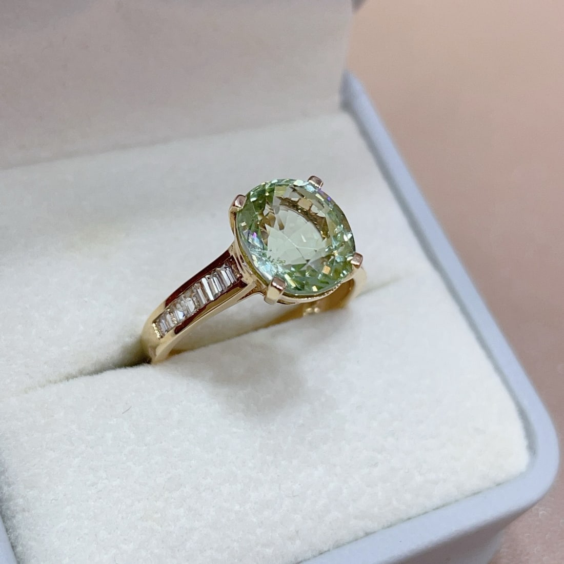14k Gold 3.7 Ct Natural Tourmaline & Sapphire Ring - 2