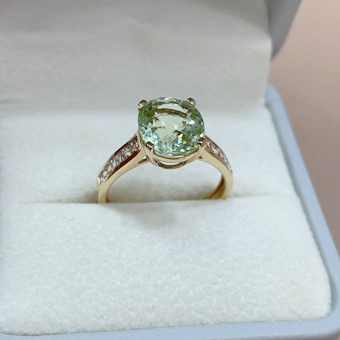 14k Gold 3.7 Ct Natural Tourmaline & Sapphire Ring - 4