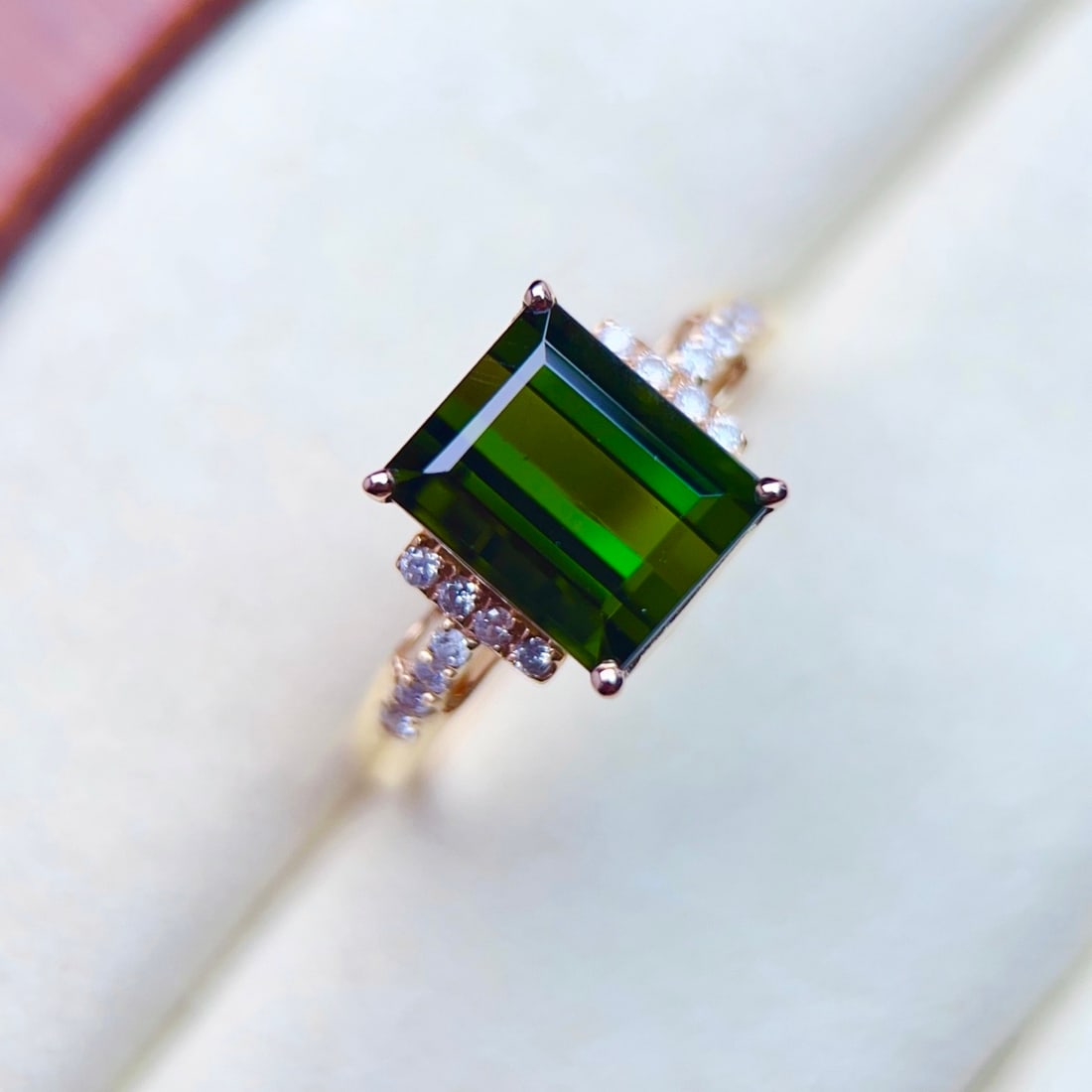 14k Gold 3.28 Ctw Natural Tourmaline & Diamond Ring - 2
