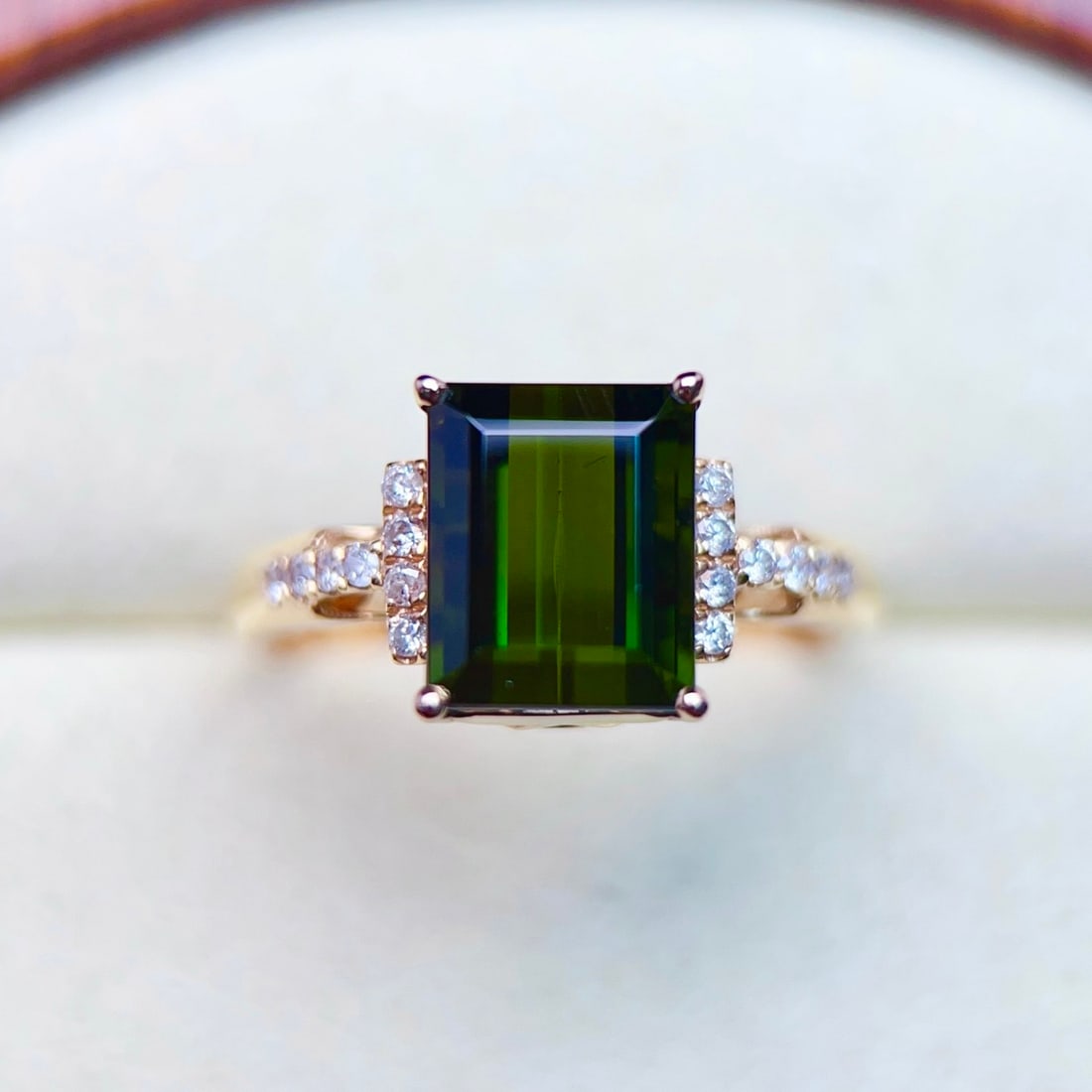 14k Gold 3.28 Ctw Natural Tourmaline & Diamond Ring - 4