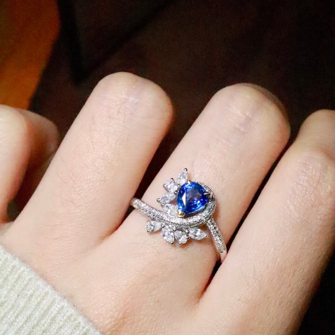 14k Gold 1.29 Ctw Natural Sapphire & Diamond Ring - 5