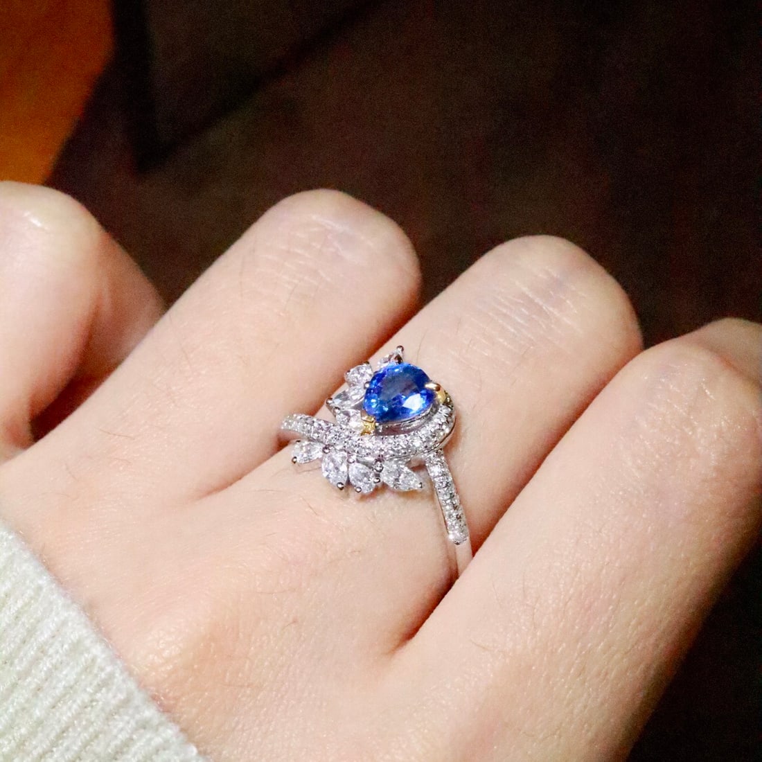 14k Gold 1.29 Ctw Natural Sapphire & Diamond Ring - 6