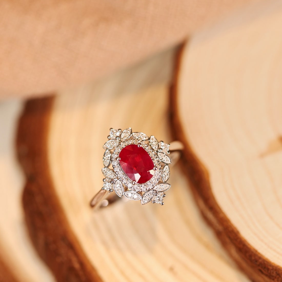 14k Gold 1.35 Ctw Natural Ruby & Diamond Ring - 2