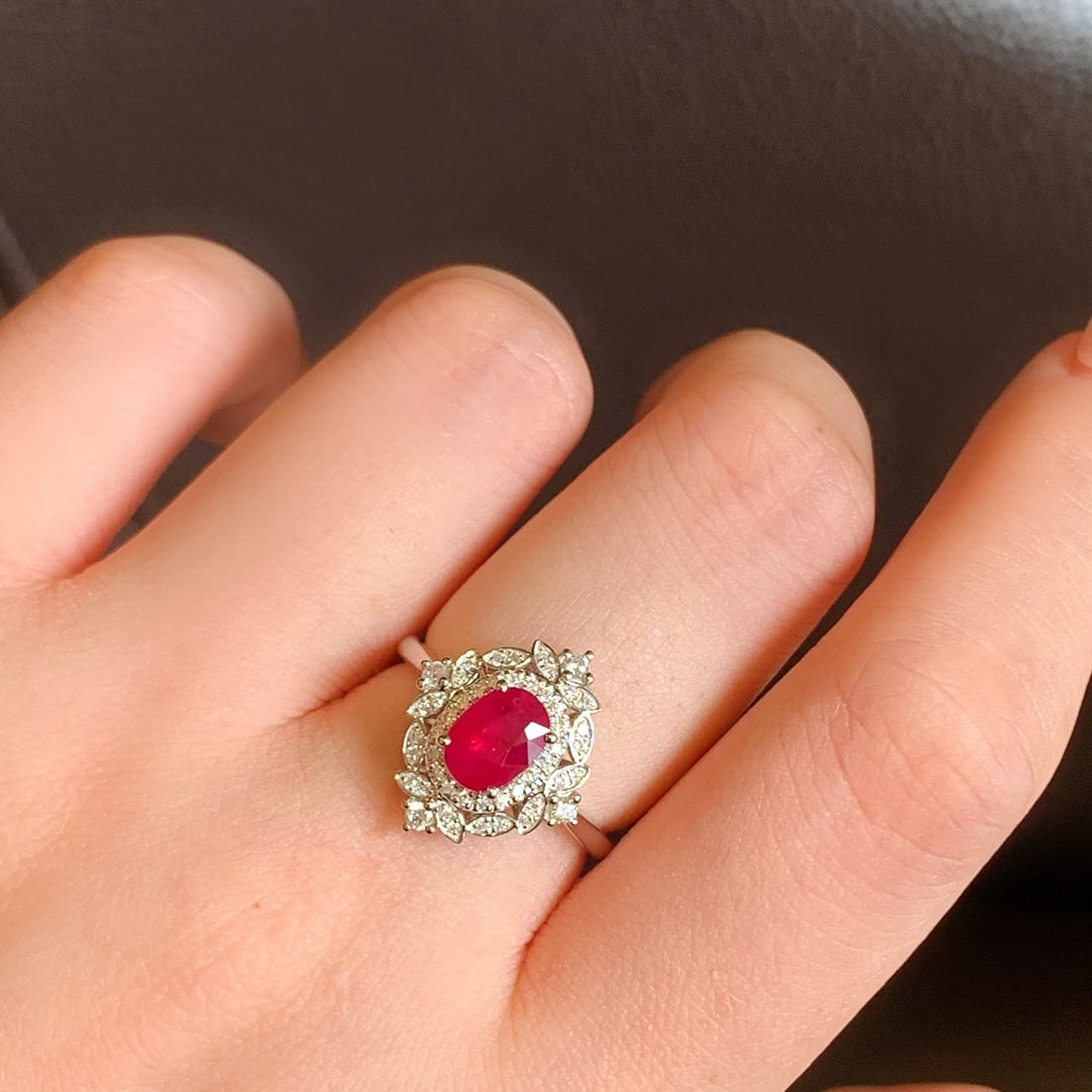 14k Gold 1.35 Ctw Natural Ruby & Diamond Ring - 5