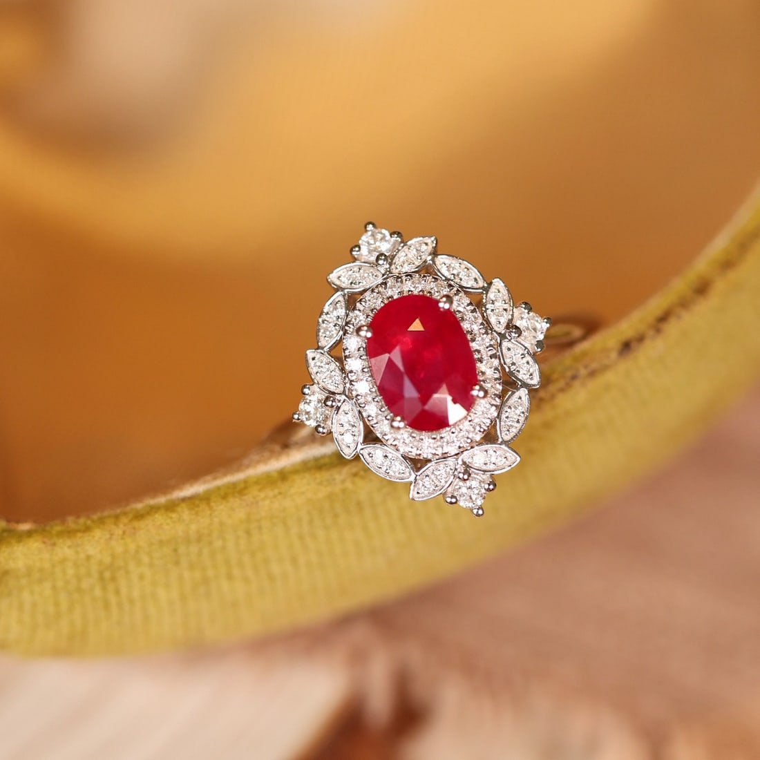 14k Gold 1.35 Ctw Natural Ruby & Diamond Ring - 6