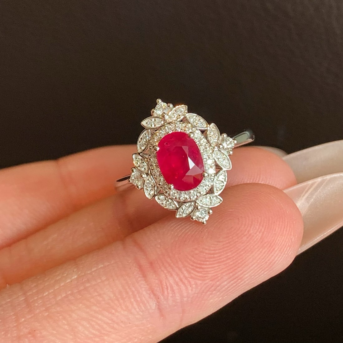 14k Gold 1.35 Ctw Natural Ruby & Diamond Ring - 7