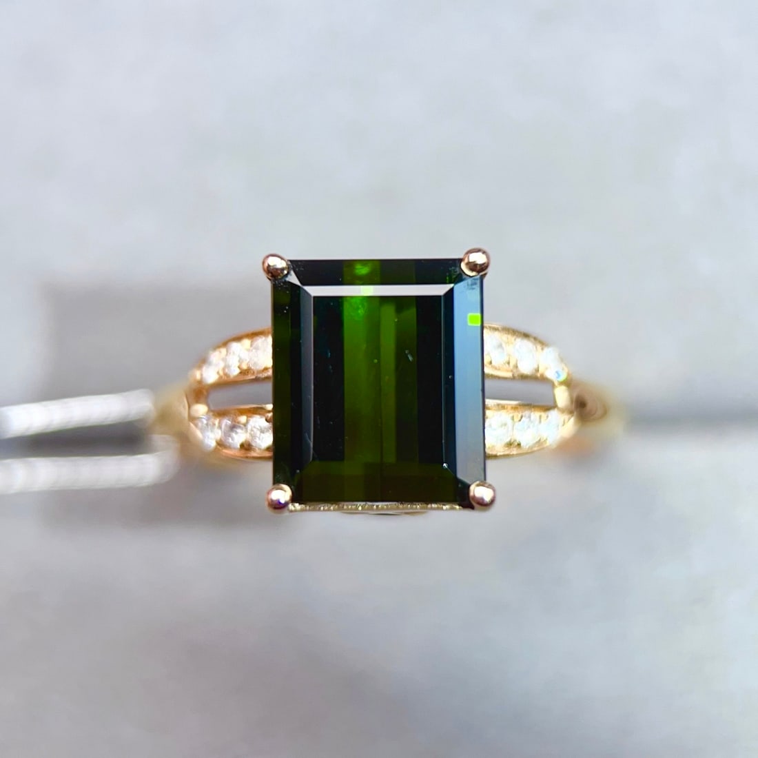 14k Gold 3.34 Ctw Natural Tourmaline & Diamond Ring - 2