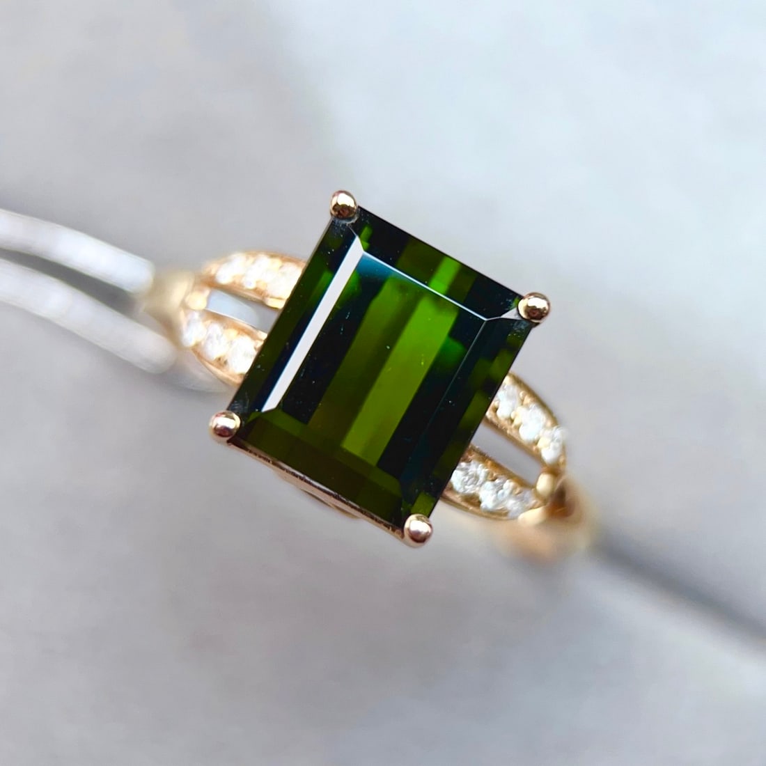 14k Gold 3.34 Ctw Natural Tourmaline & Diamond Ring - 3