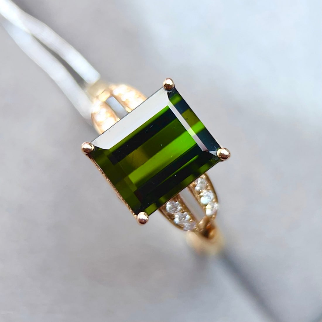 14k Gold 3.34 Ctw Natural Tourmaline & Diamond Ring - 4
